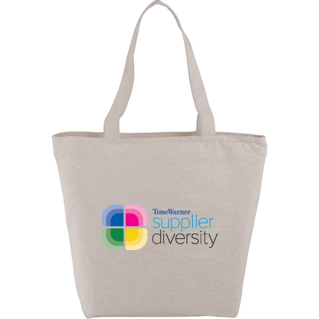 Maine 8oz Cotton Canvas Zippered Tote - SM-7235 Natural