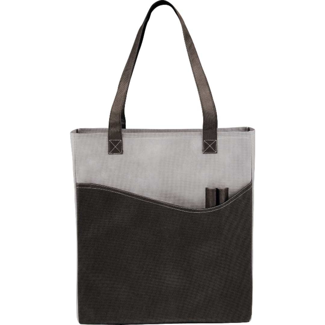 Rivers Pocket Non-Woven Convention Tote - SM-7325 Gray with Black Trim (BK)