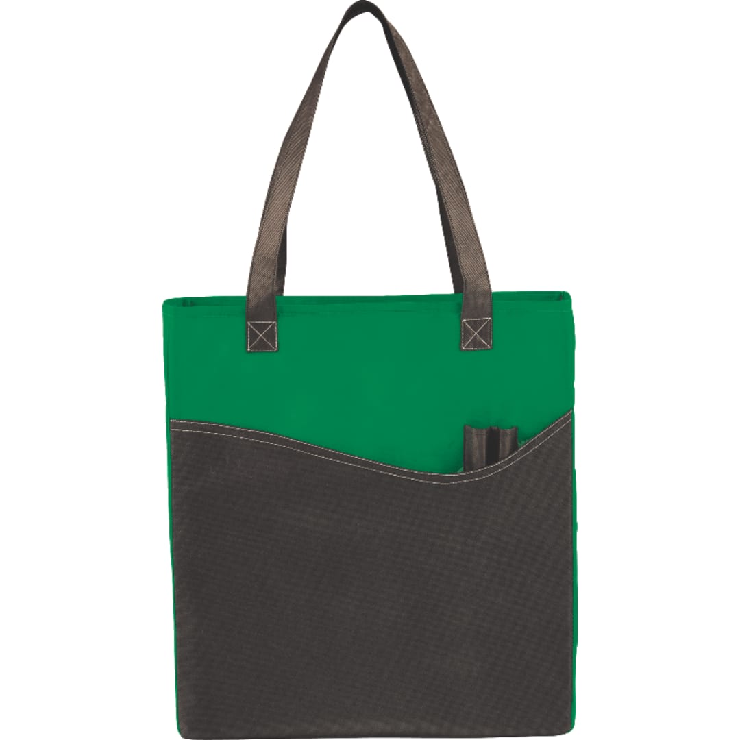 Rivers Pocket Non-Woven Convention Tote - SM-7325 Green with Black Trim (GR)