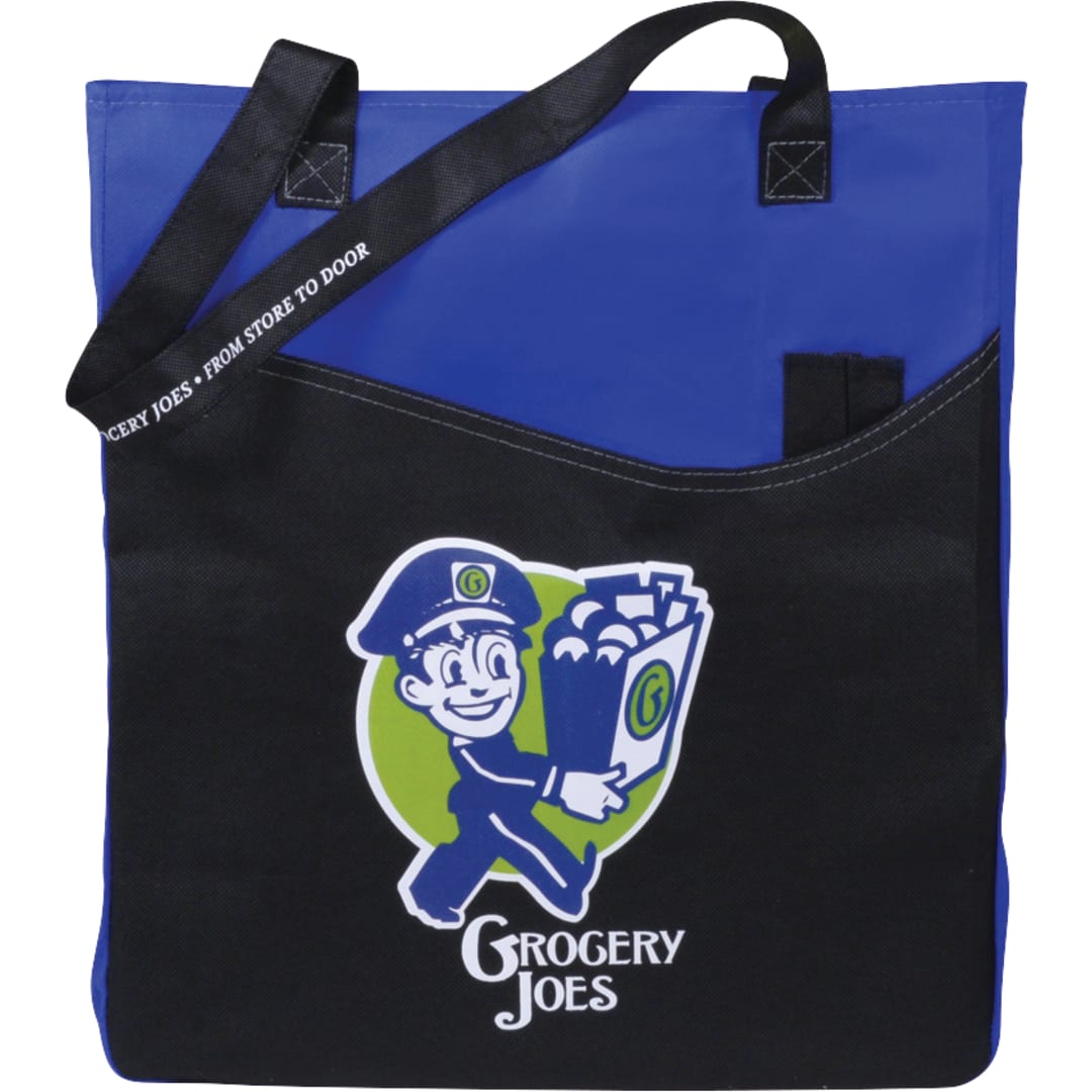 Rivers Pocket Non-Woven Convention Tote - SM-7325 Royal Blue with Black Trim (RBL)