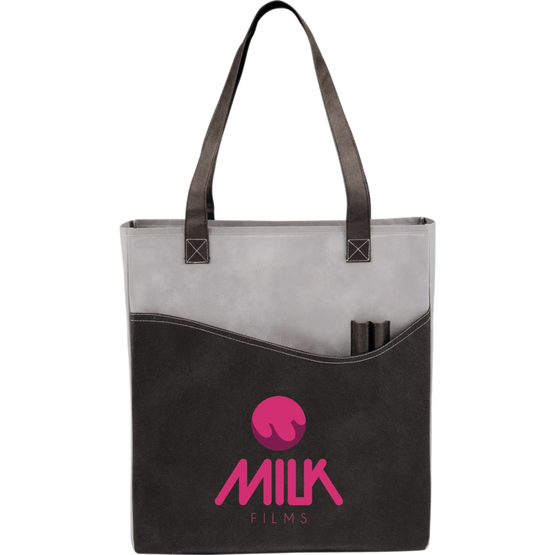 Bullet Rivers Pocket Non-Woven Convention Tote - SM-7325 Black