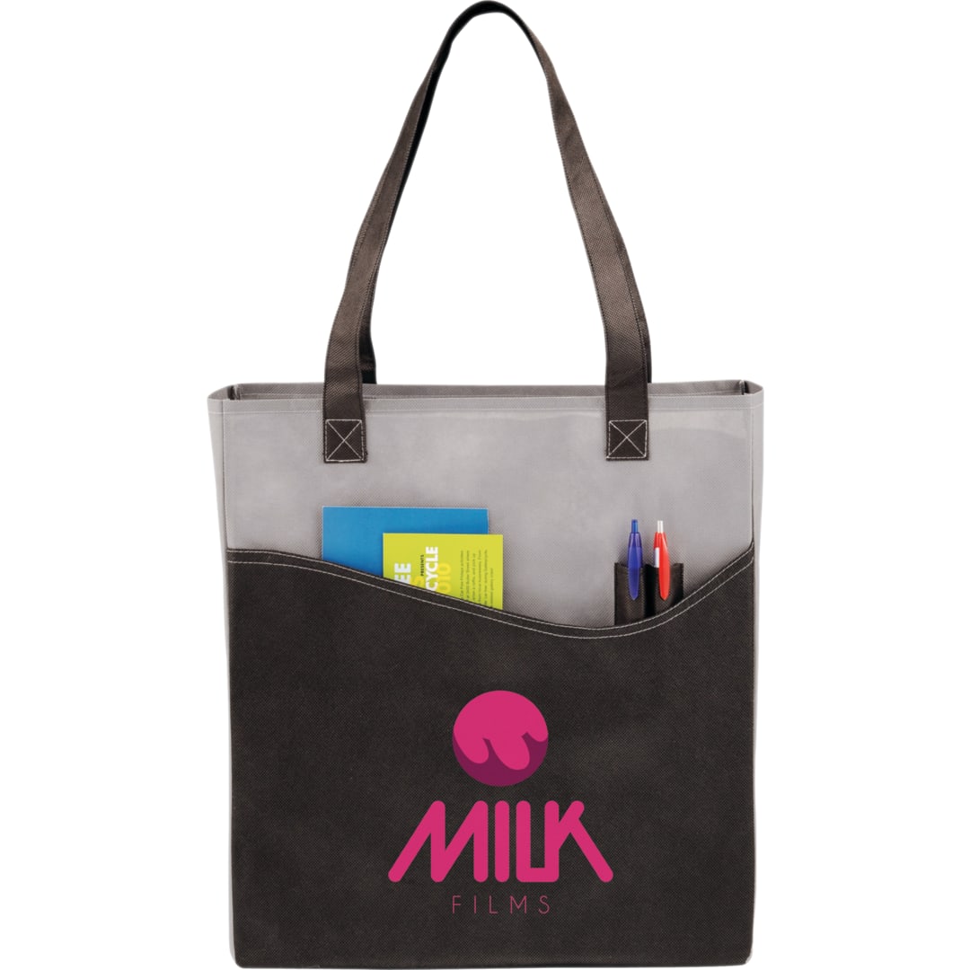 Bullet Rivers Pocket Non-Woven Convention Tote - SM-7325 Black