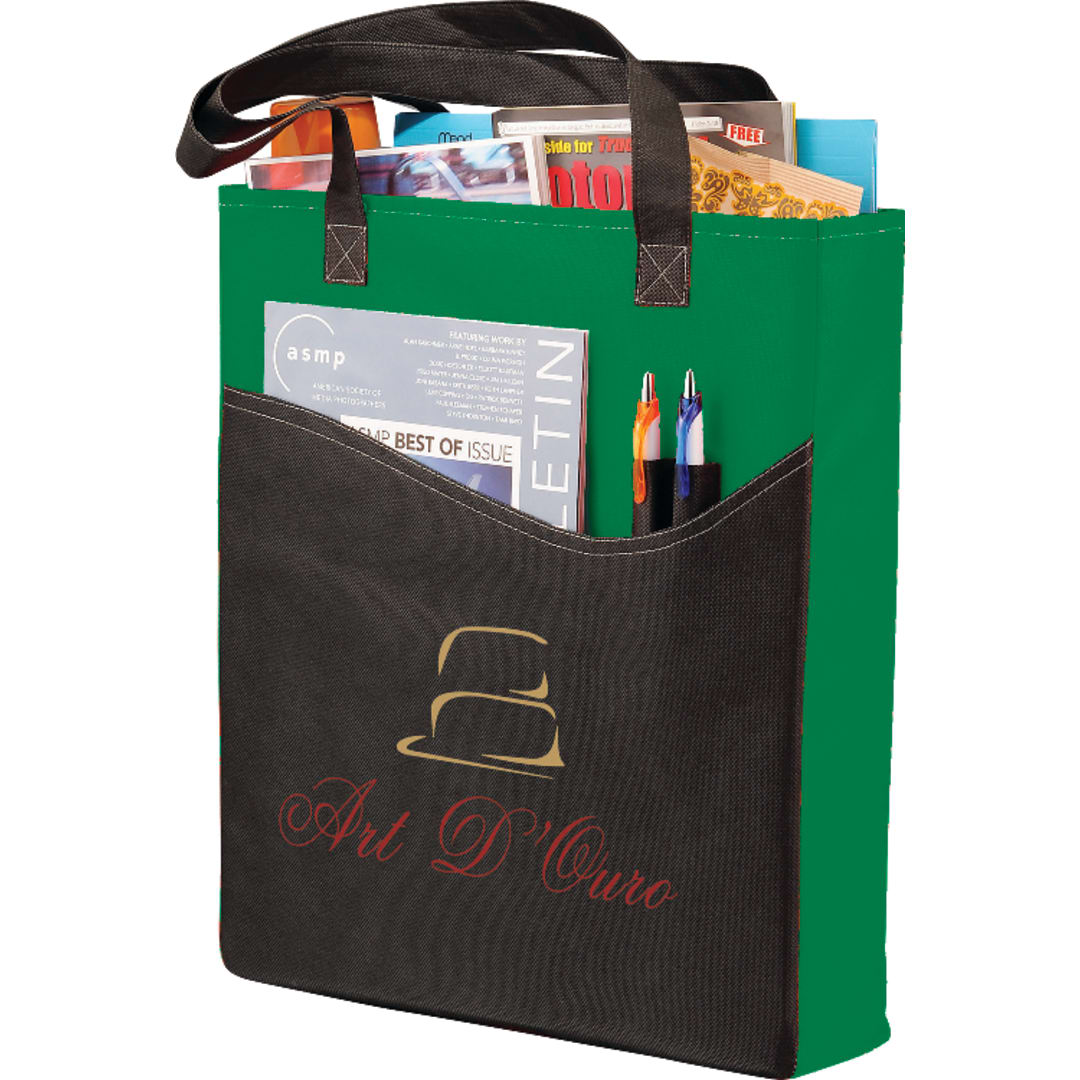 Bullet Rivers Pocket Non-Woven Convention Tote - SM-7325 Green