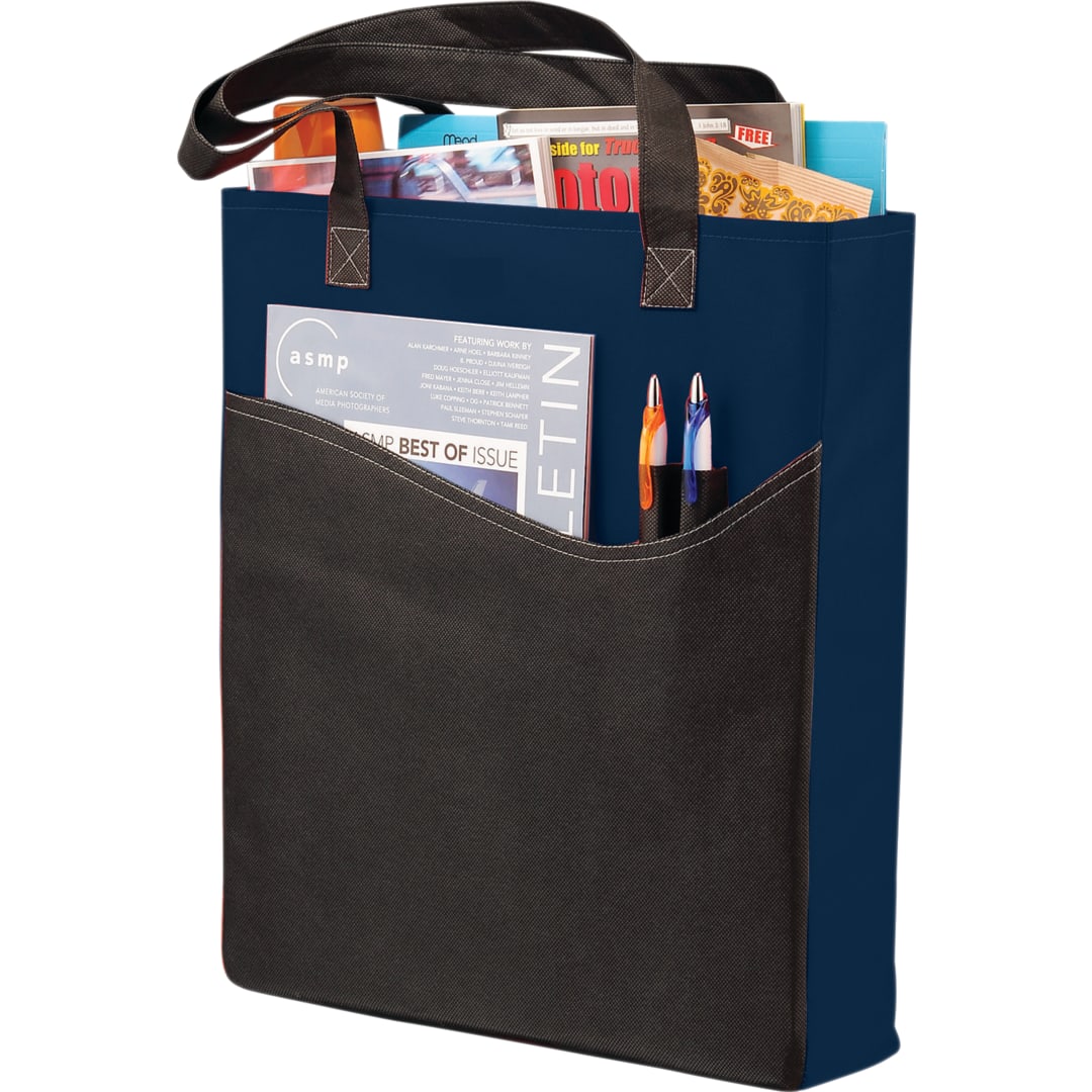Bullet Rivers Pocket Non-Woven Convention Tote - SM-7325 Blue