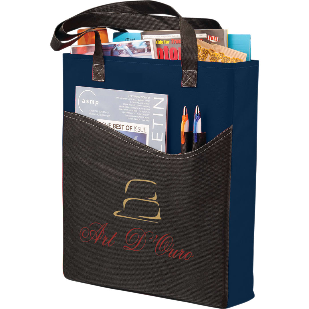 Bullet Rivers Pocket Non-Woven Convention Tote - SM-7325 Blue