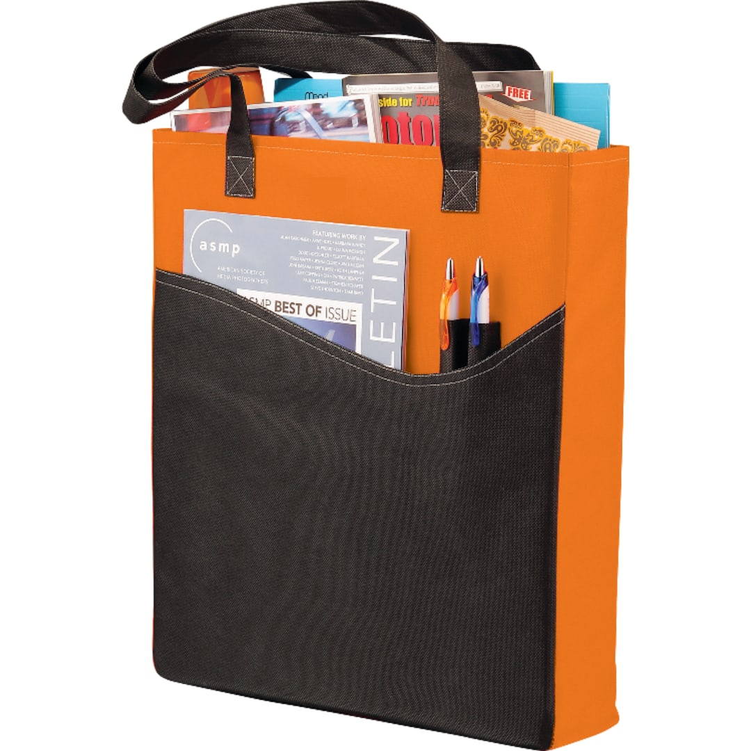 Bullet Rivers Pocket Non-Woven Convention Tote - SM-7325 Orange