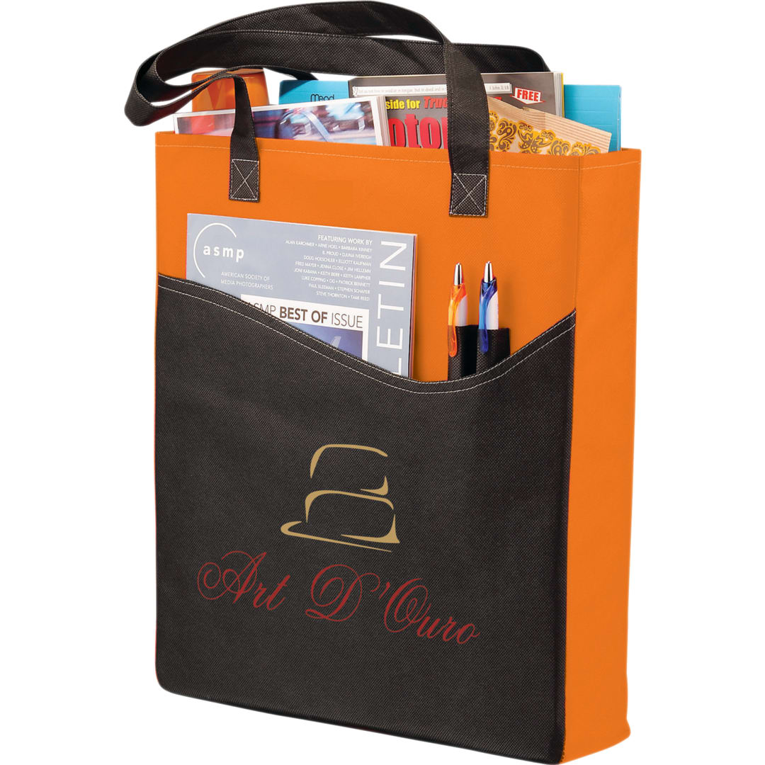 Bullet Rivers Pocket Non-Woven Convention Tote - SM-7325 Orange