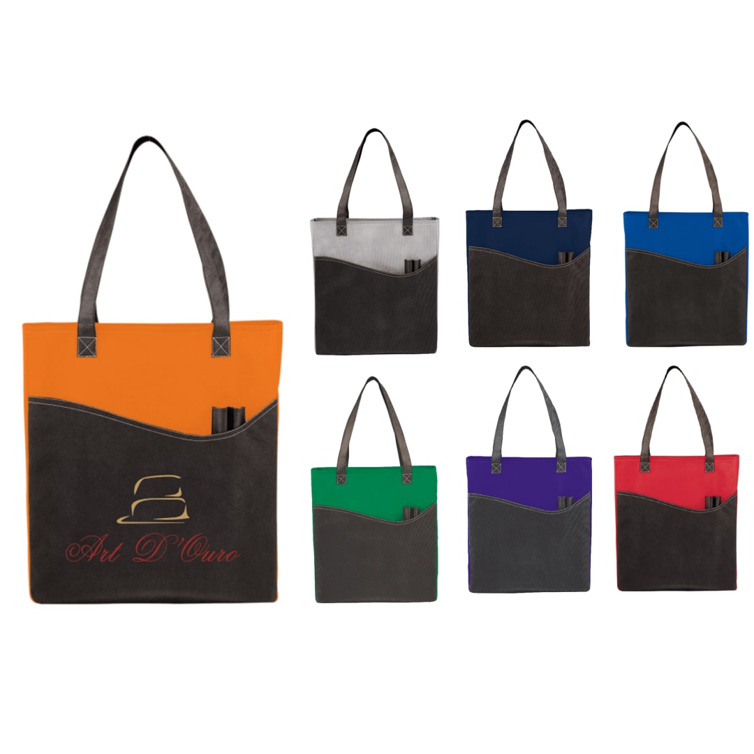 Bullet Rivers Pocket Non-Woven Convention Tote - SM-7325 Orange