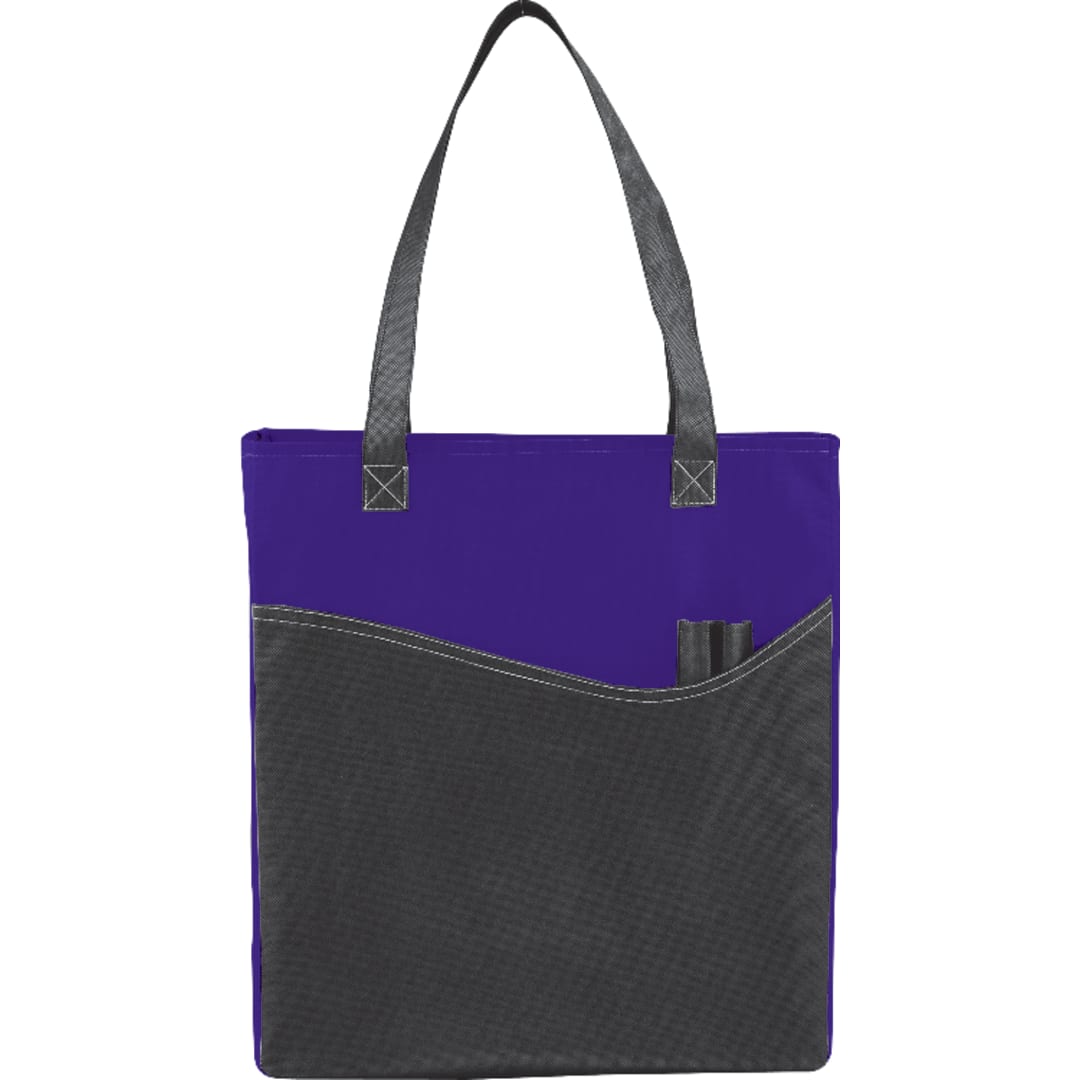 Bullet Rivers Pocket Non-Woven Convention Tote - SM-7325 Purple