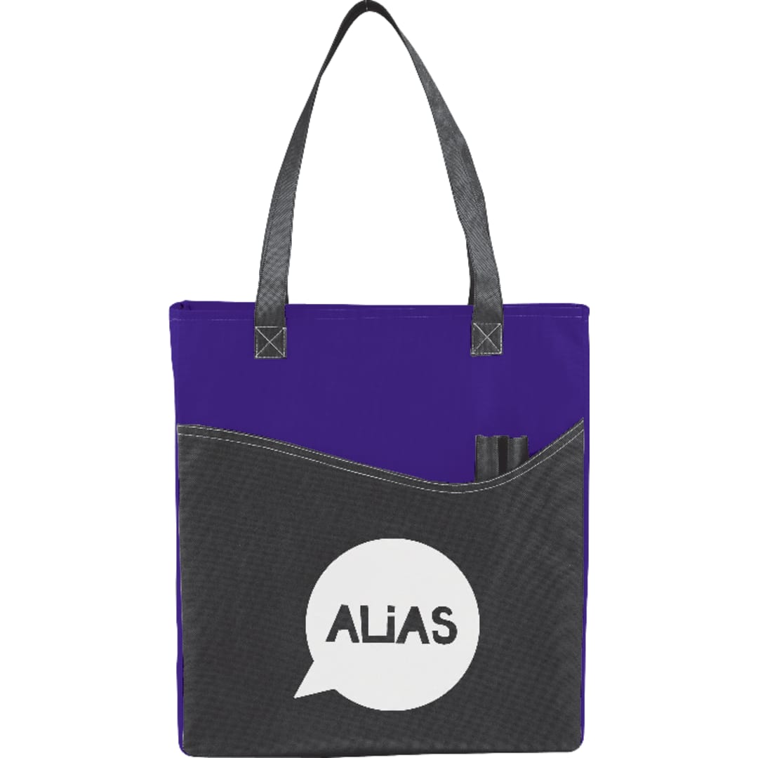 Bullet Rivers Pocket Non-Woven Convention Tote - SM-7325 Purple