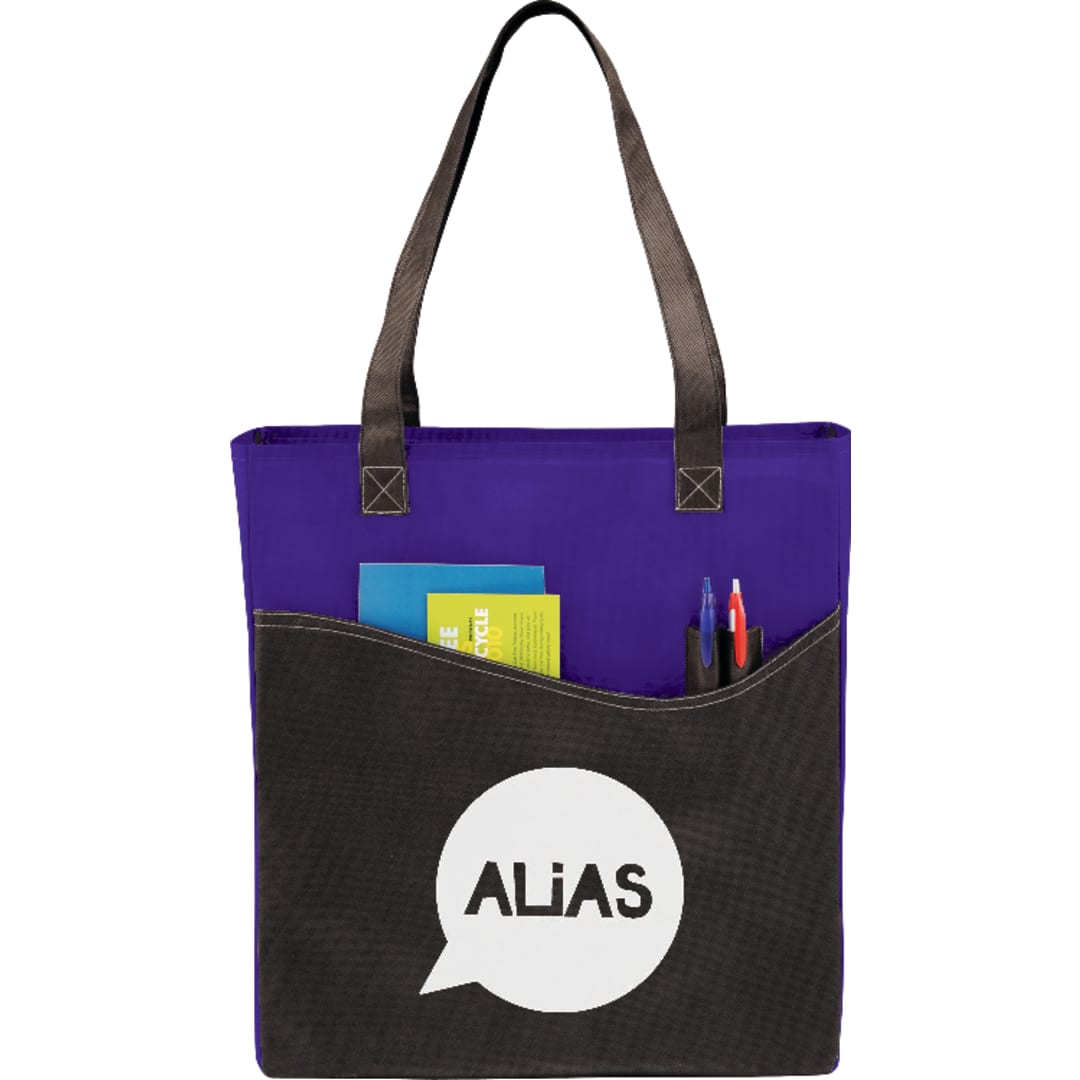 Bullet Rivers Pocket Non-Woven Convention Tote - SM-7325 Purple