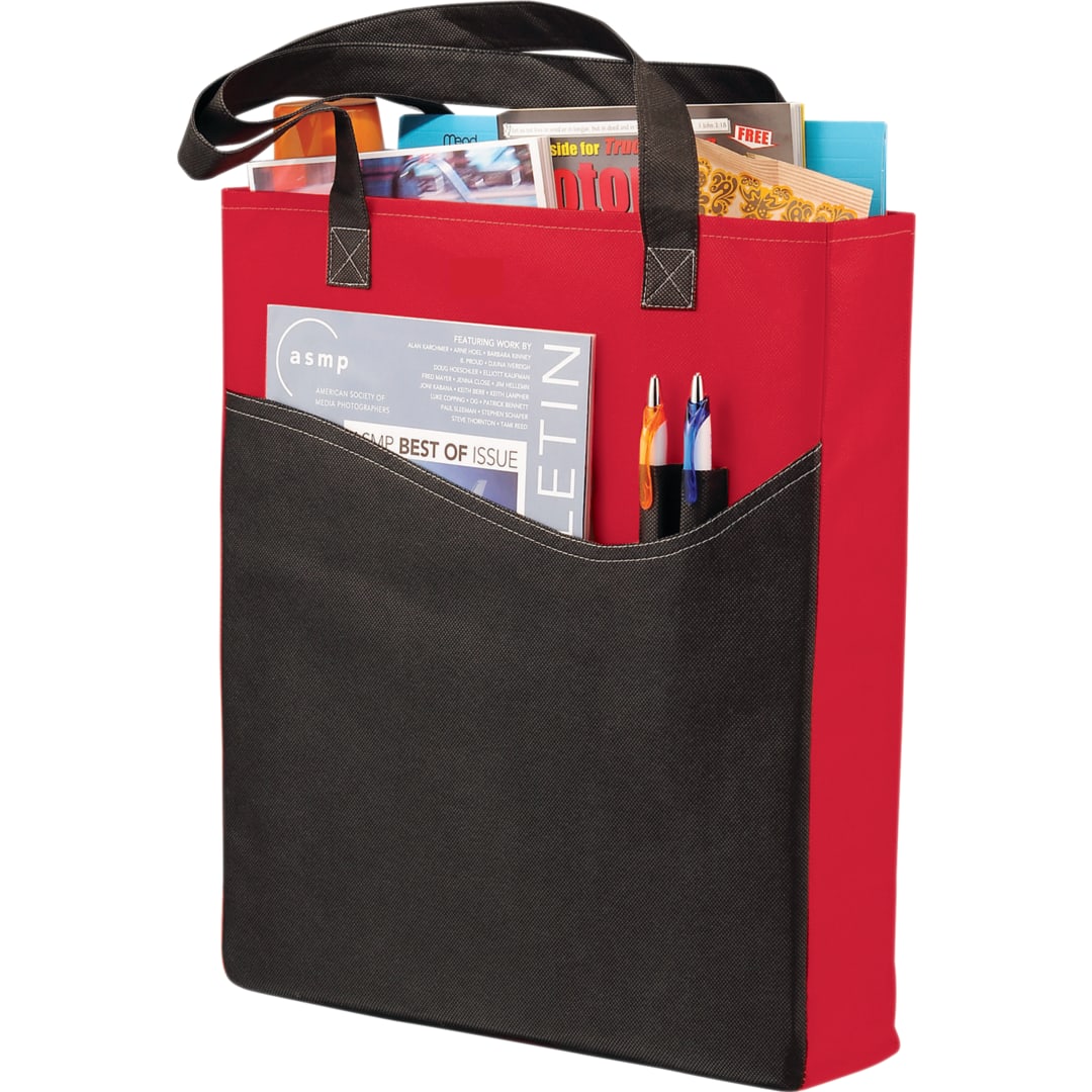 Bullet Rivers Pocket Non-Woven Convention Tote - SM-7325 Red