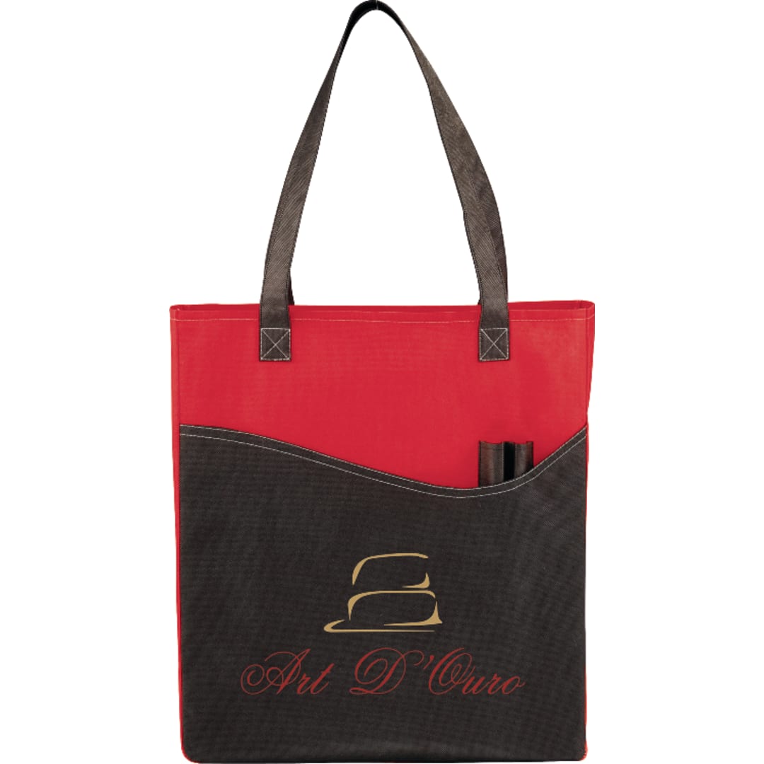 Bullet Rivers Pocket Non-Woven Convention Tote - SM-7325 Red