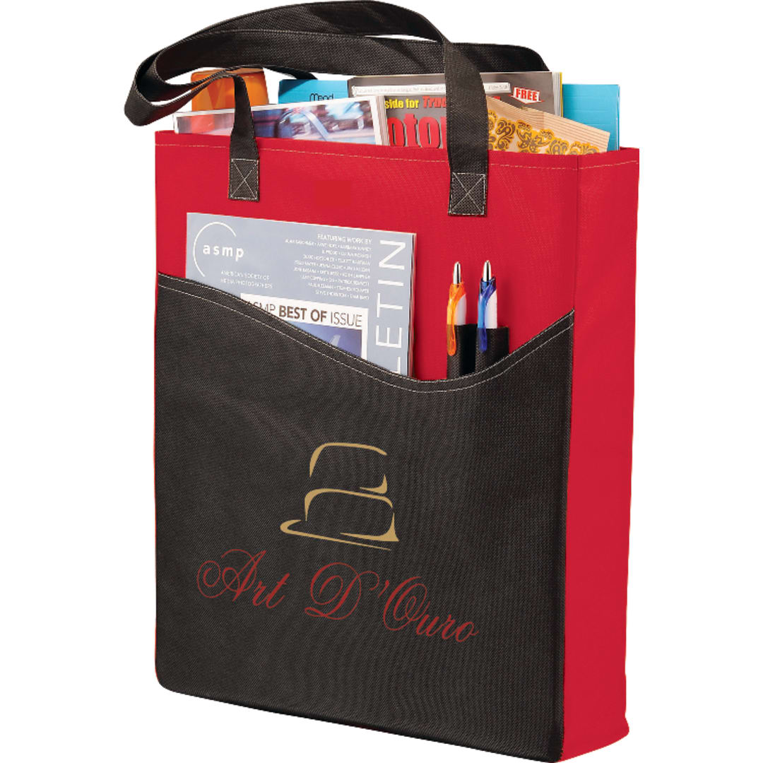 Bullet Rivers Pocket Non-Woven Convention Tote - SM-7325 Red