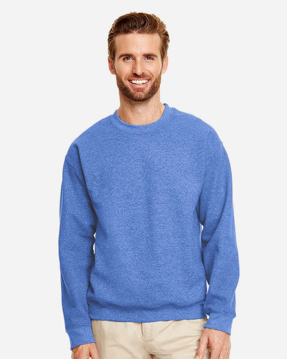 Gildan Unisex Heavy Blend™ Crewneck Sweatshirt - 18000 Heather Deep Royal