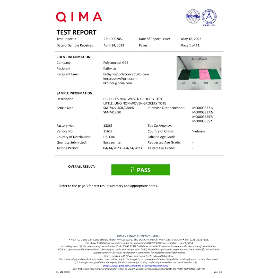 Little Juno Non-Woven Grocery Tote - SM-7412 Black