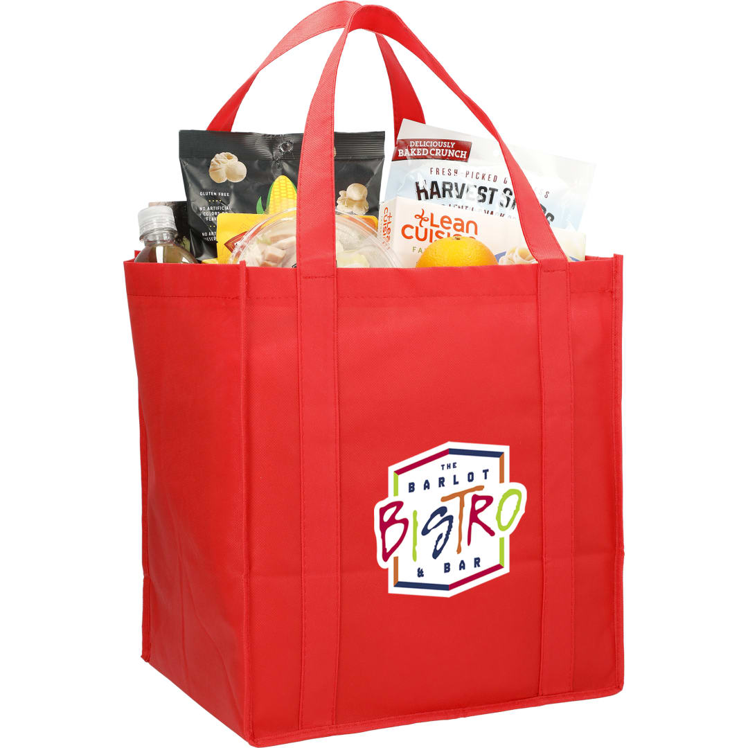 Hercules Non-Woven Grocery Tote - SM-7427 Red