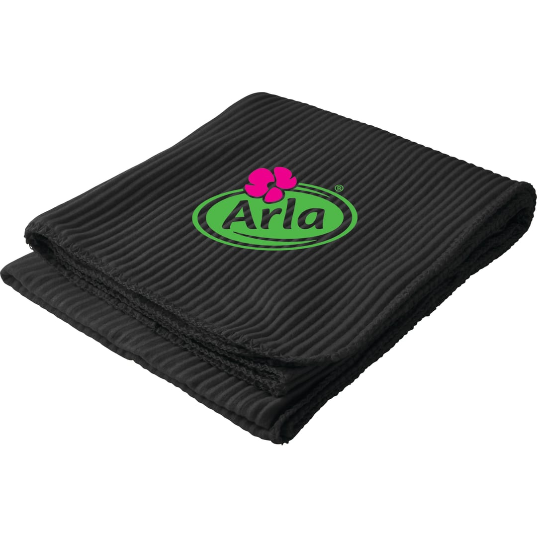 Ribbed Fleece Blanket - SM-7709 Black