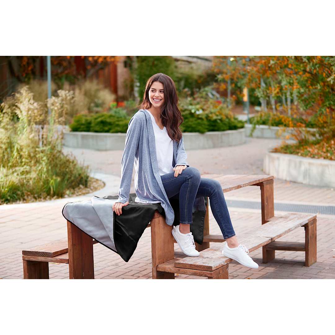 Bullet Roll up Picnic Blanket with Carrying Strap - SM-7724 Black
