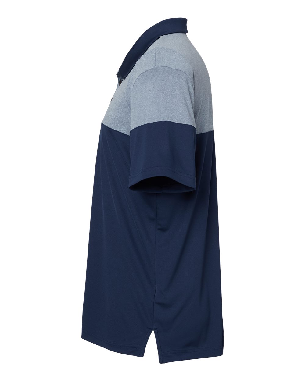 Adidas Men's Heathered 3-Stripes Colorblocked Polo - A213 Collegiate Navy- Mid Grey