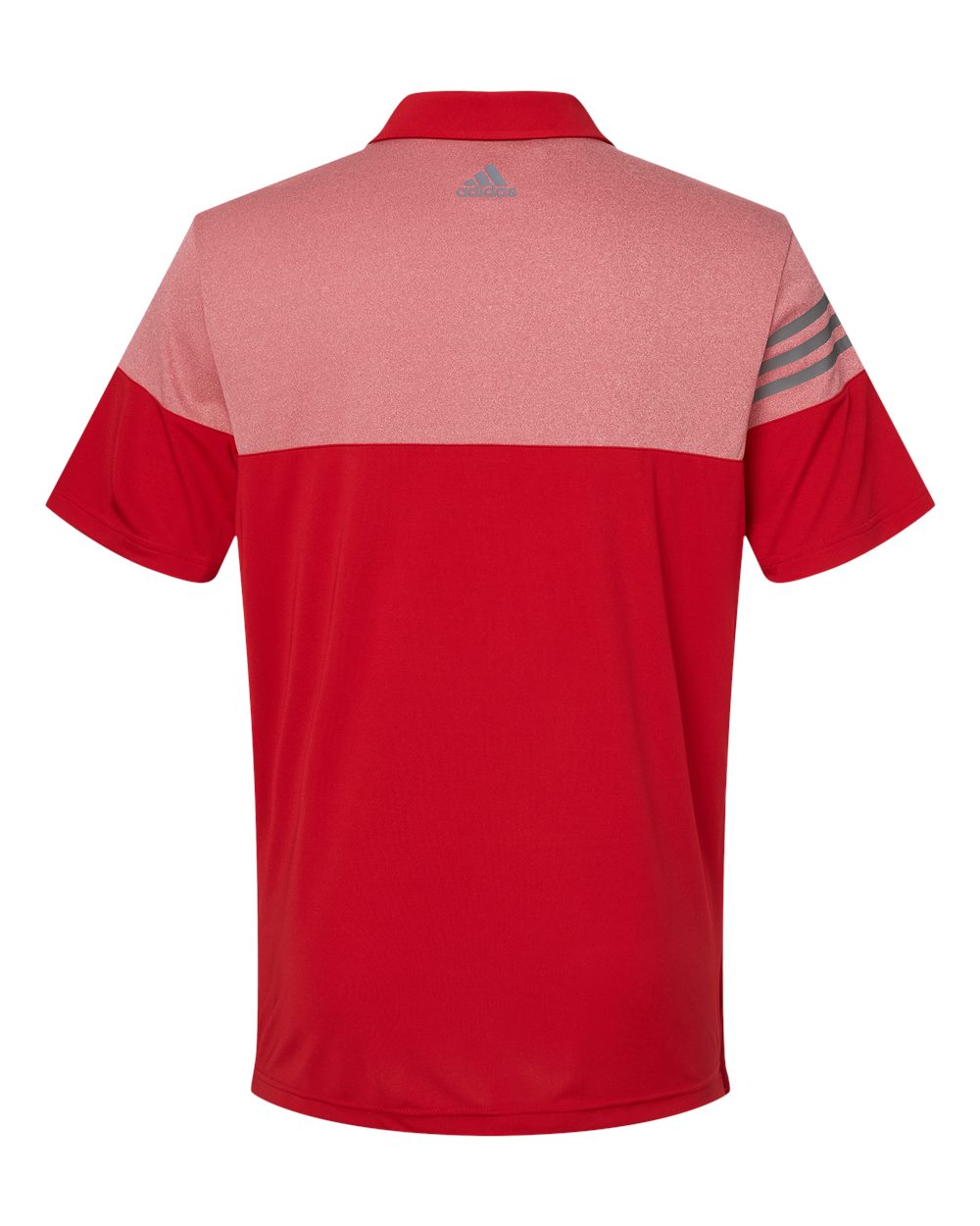 Adidas Men's Heathered 3-Stripes Colorblocked Polo - A213 Power Red