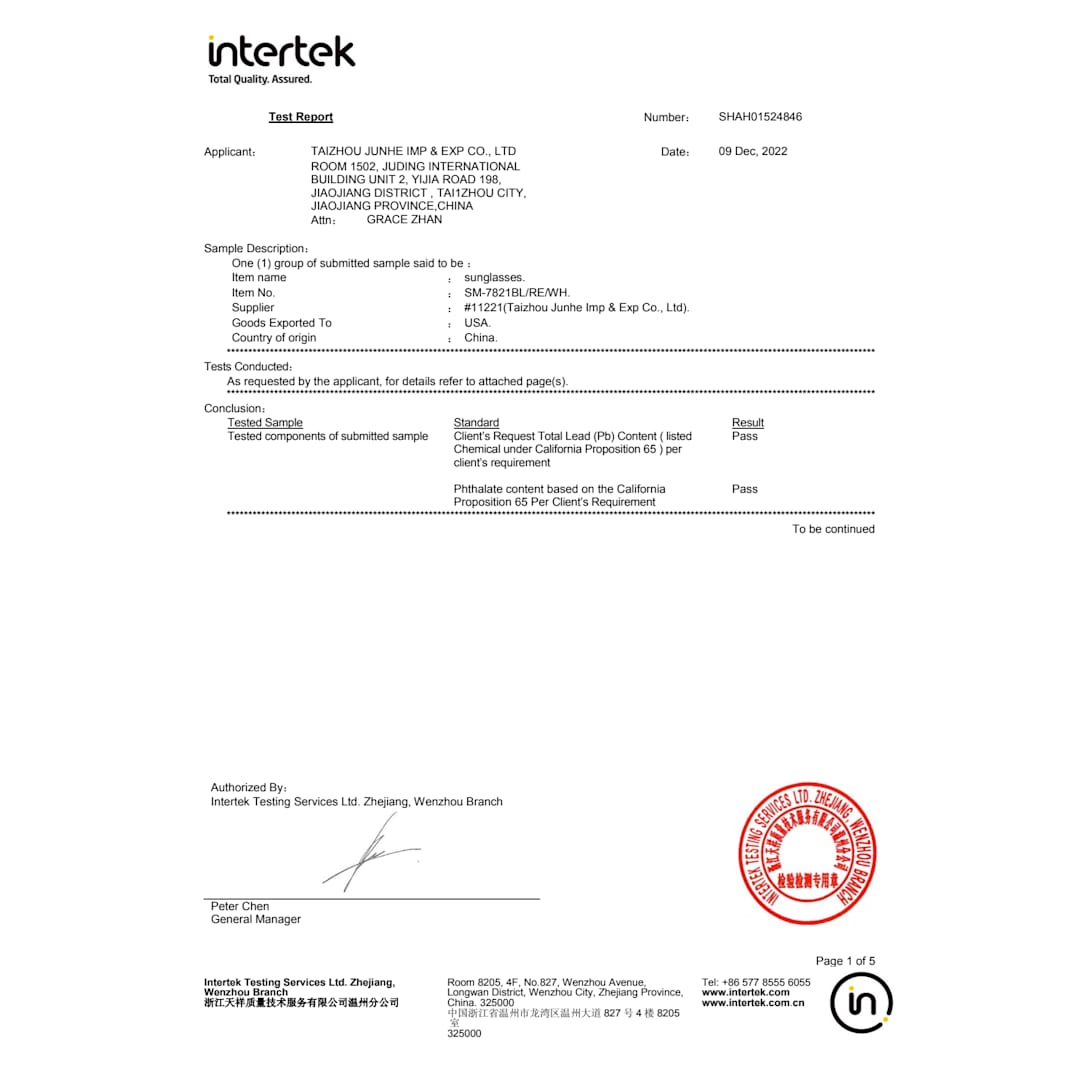 Sun Ray Sunglasses - SM-7821 Black