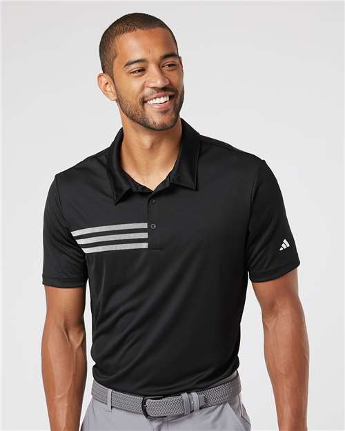 Adidas Men's 3-Stripes Chest Polo - A324 Black- White