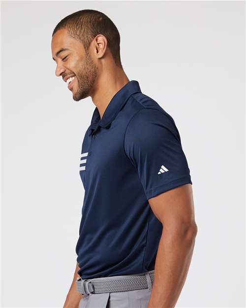 Adidas Men's 3-Stripes Chest Polo - A324 Collegiate Navy- White