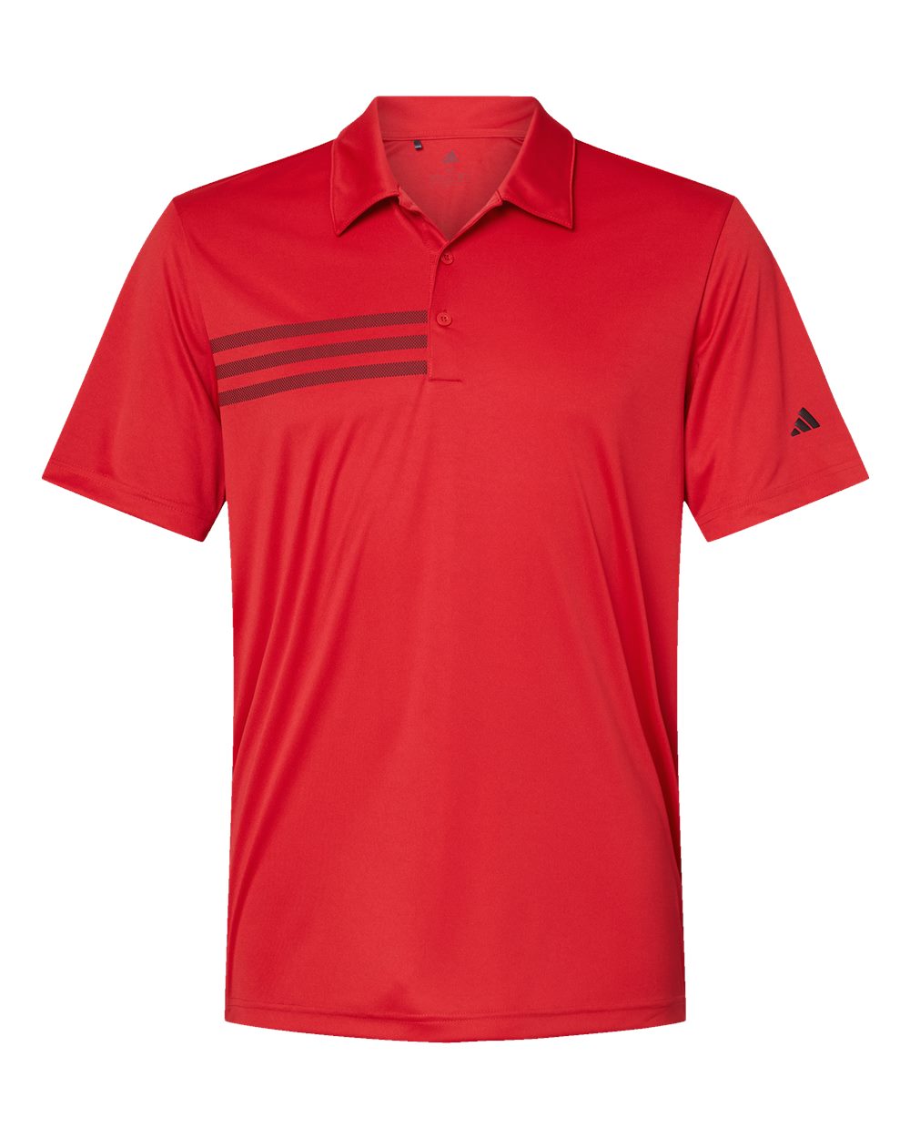 Adidas Men's 3-Stripes Chest Polo - A324 Collegiate Red- Black