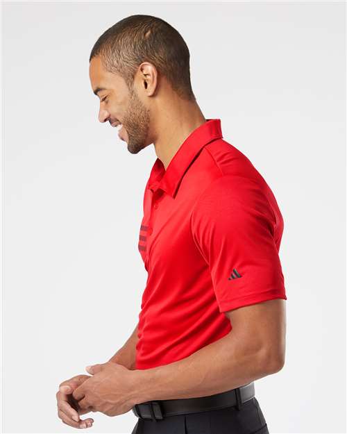 Adidas Men's 3-Stripes Chest Polo - A324 Collegiate Red- Black