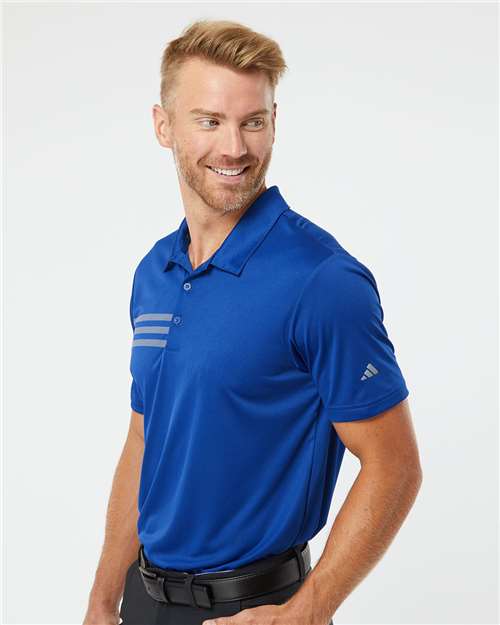 Adidas Men's 3-Stripes Chest Polo - A324 Collegiate Royal- Grey Three