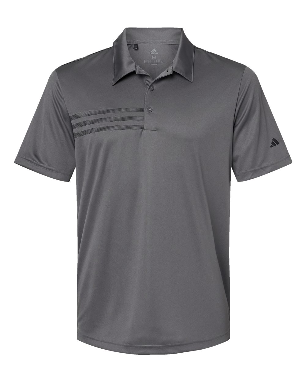 Adidas Men's 3-Stripes Chest Polo - A324 Grey Five- Black