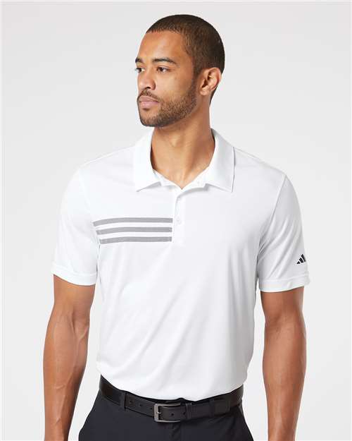 Adidas Men's 3-Stripes Chest Polo - A324 White- Black