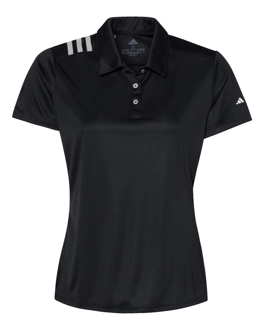 Adidas Women's 3-Stripes Shoulder Polo - A325 Black- White