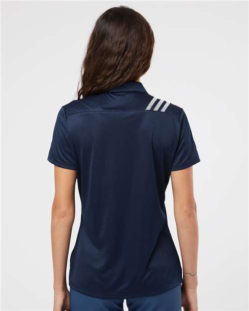 Adidas Women's 3-Stripes Shoulder Polo - A325 Collegiate Navy- White