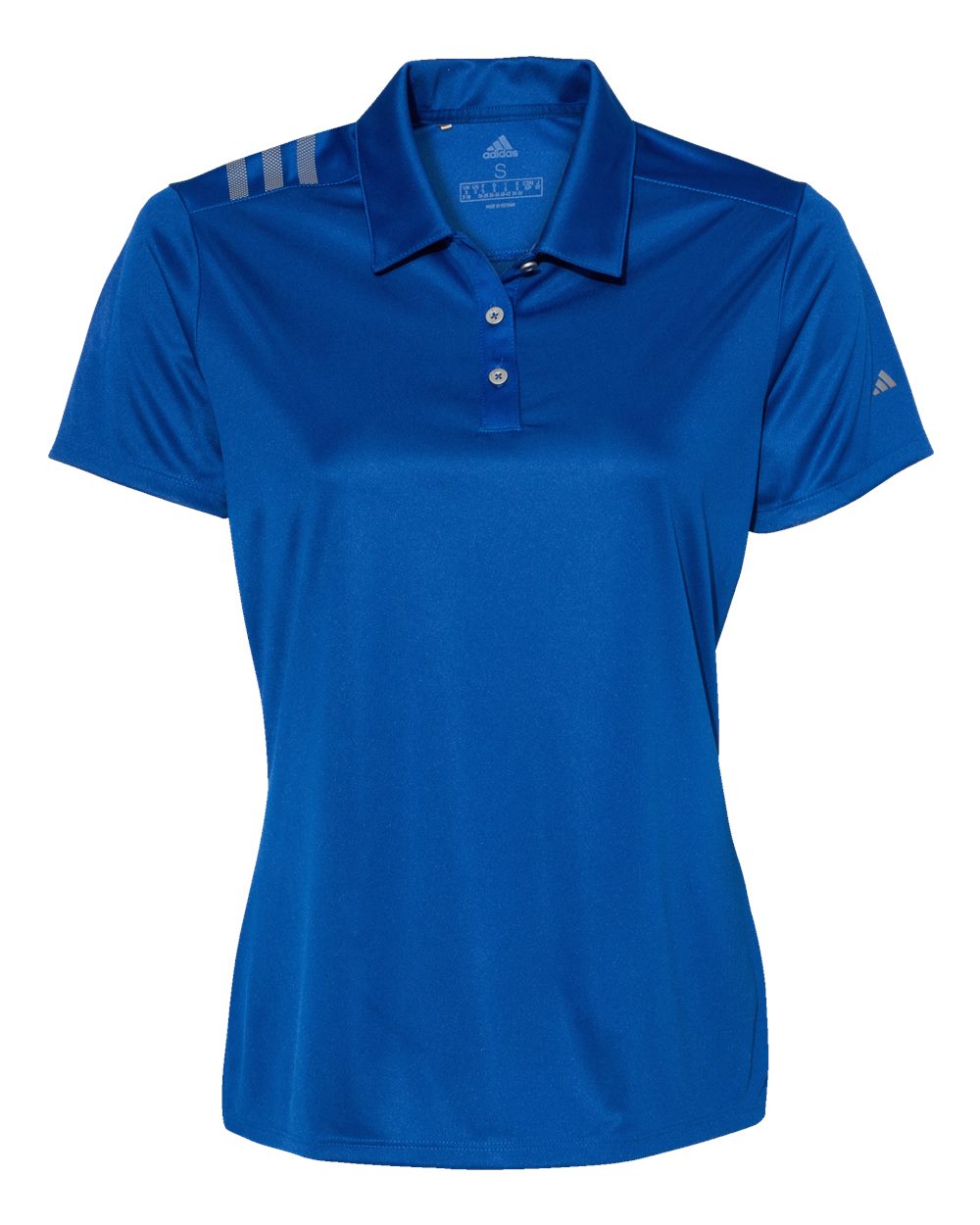 Adidas Women's 3-Stripes Shoulder Polo - A325 Collegiate Royal- Grey Three