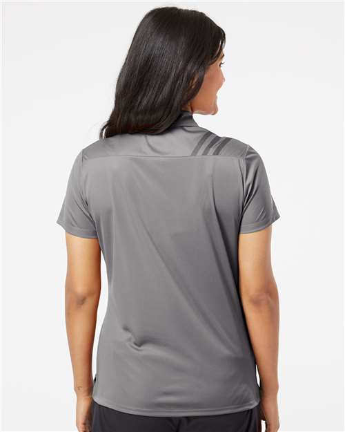 Adidas Women's 3-Stripes Shoulder Polo - A325 Grey Five- Black