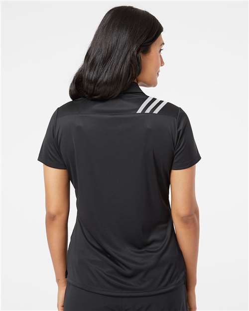Adidas Women's 3-Stripes Shoulder Polo - A325 Black- White