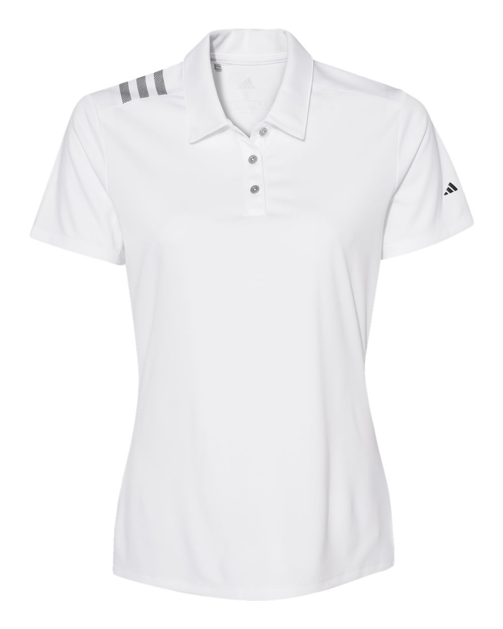 Adidas Women's 3-Stripes Shoulder Polo - A325 White- Black