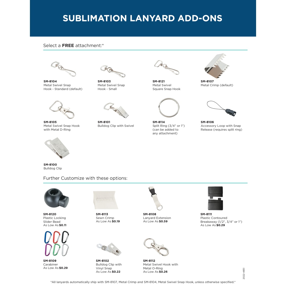 Full Color 3/4" Premium Lanyard w/ Hook - SM-8048 Multi