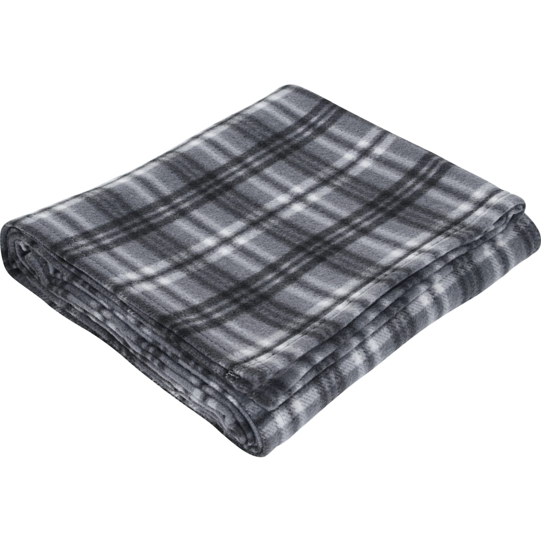 Plaid Fleece Blanket - SM-8710 Black