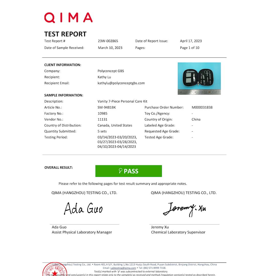 Vanity 7-Piece Personal Care Kit - SM-9481 Black