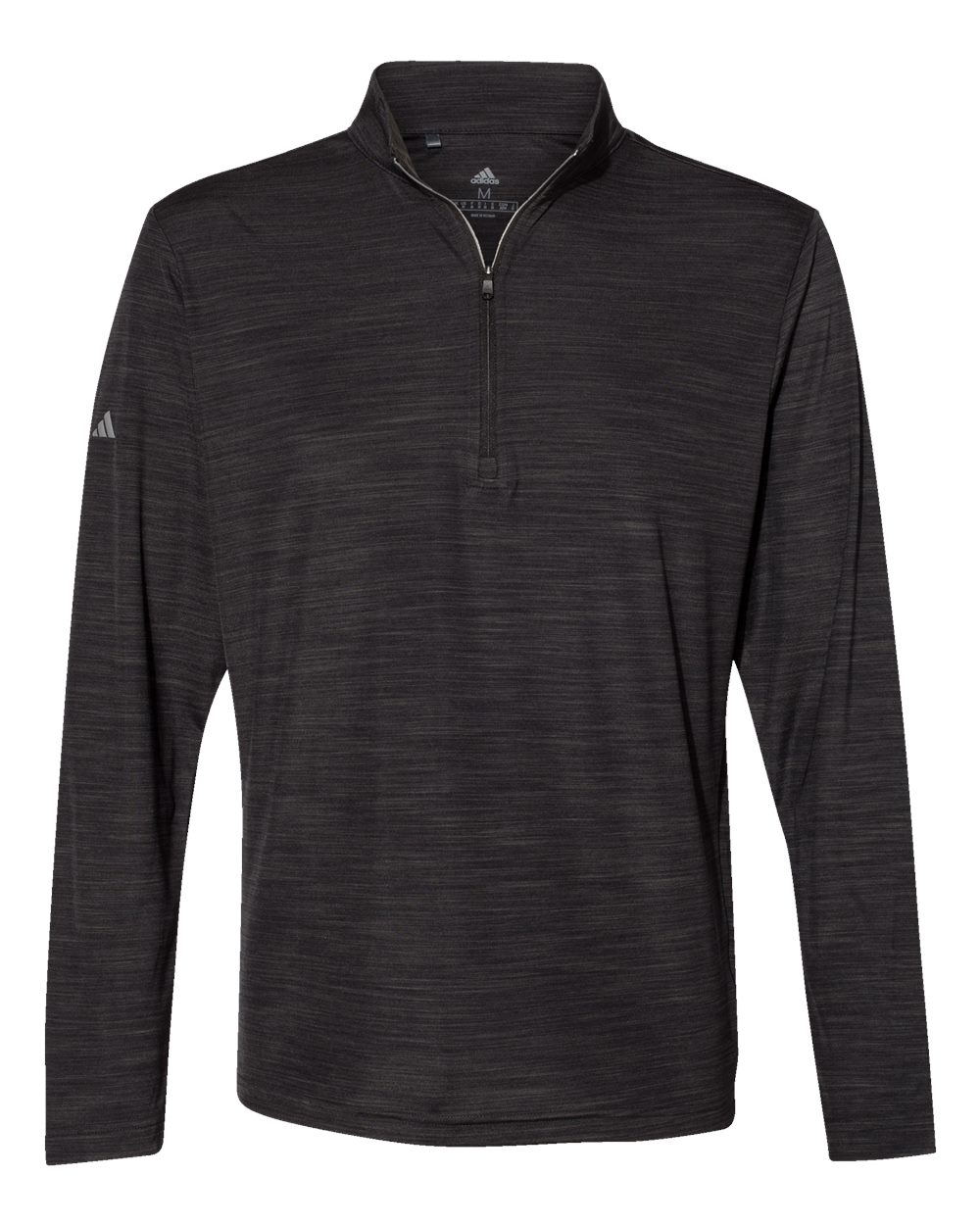 Adidas Men's Lightweight Mélange Quarter-Zip Pullover - A475 Black Melange