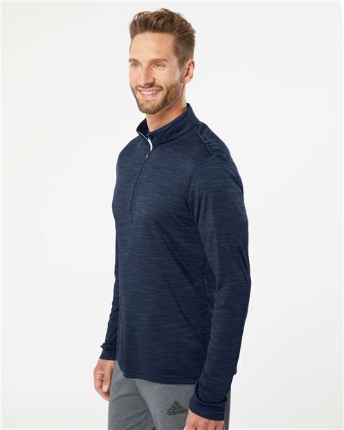 Adidas Men's Lightweight Mélange Quarter-Zip Pullover - A475 Collegiate Navy Melange