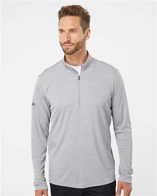 Adidas Men's Lightweight Mélange Quarter-Zip Pullover - A475 Mid Grey Melange
