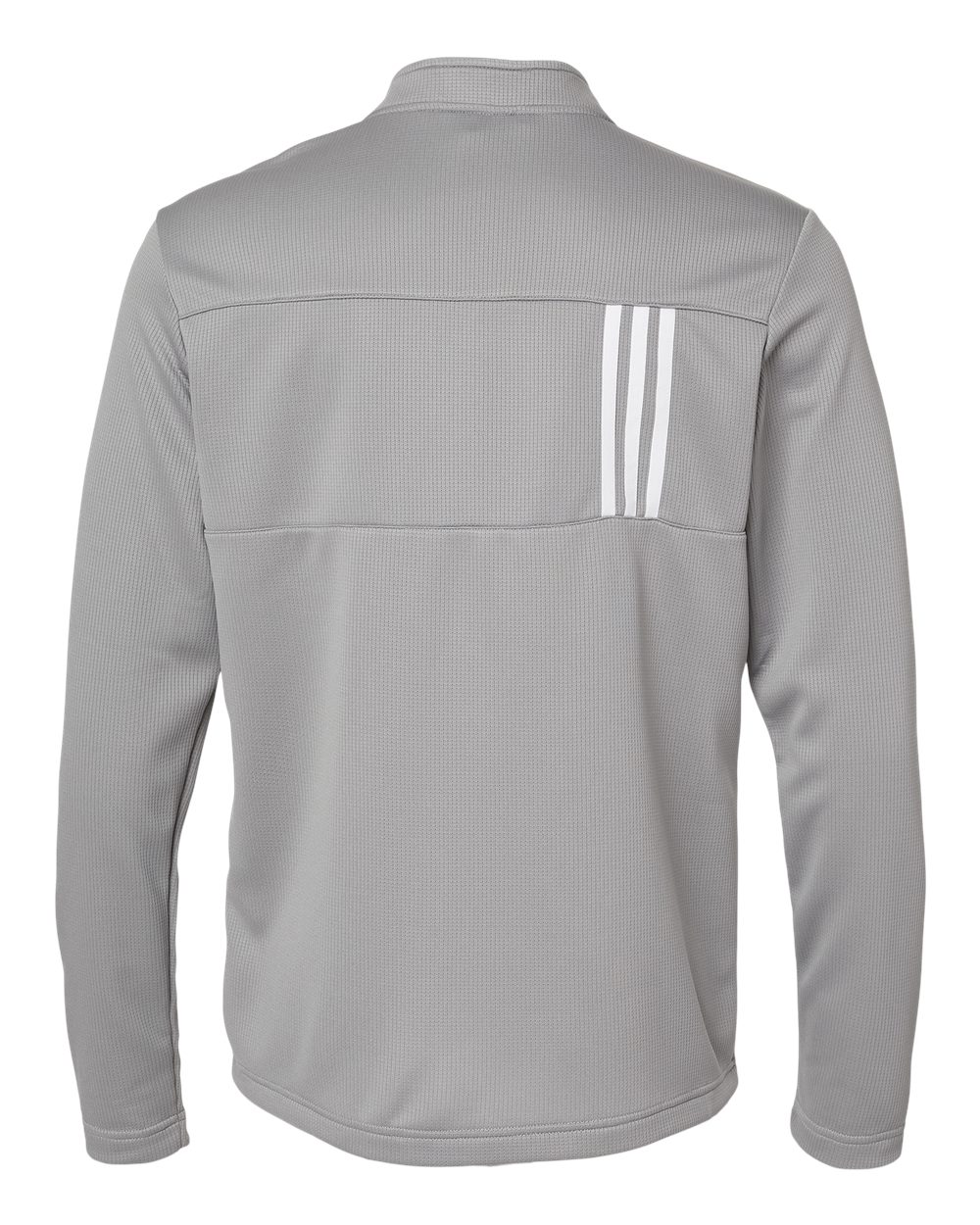 Adidas Men's 3-Stripes Double-Knit Quarter-Zip Pullover - A482 Grey Three- White