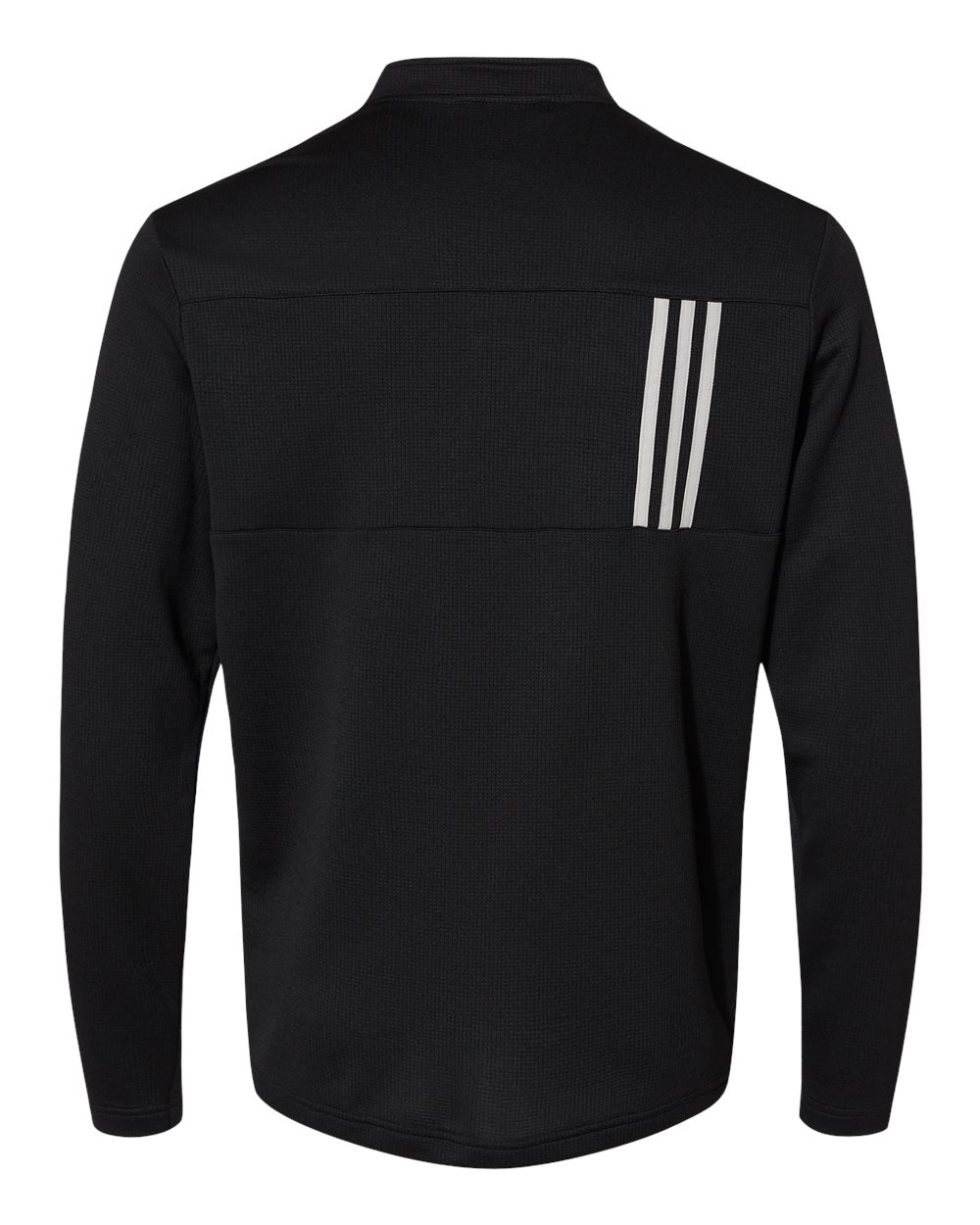 Adidas Men's 3-Stripes Double-Knit Quarter-Zip Pullover - A482 Black- Grey Two
