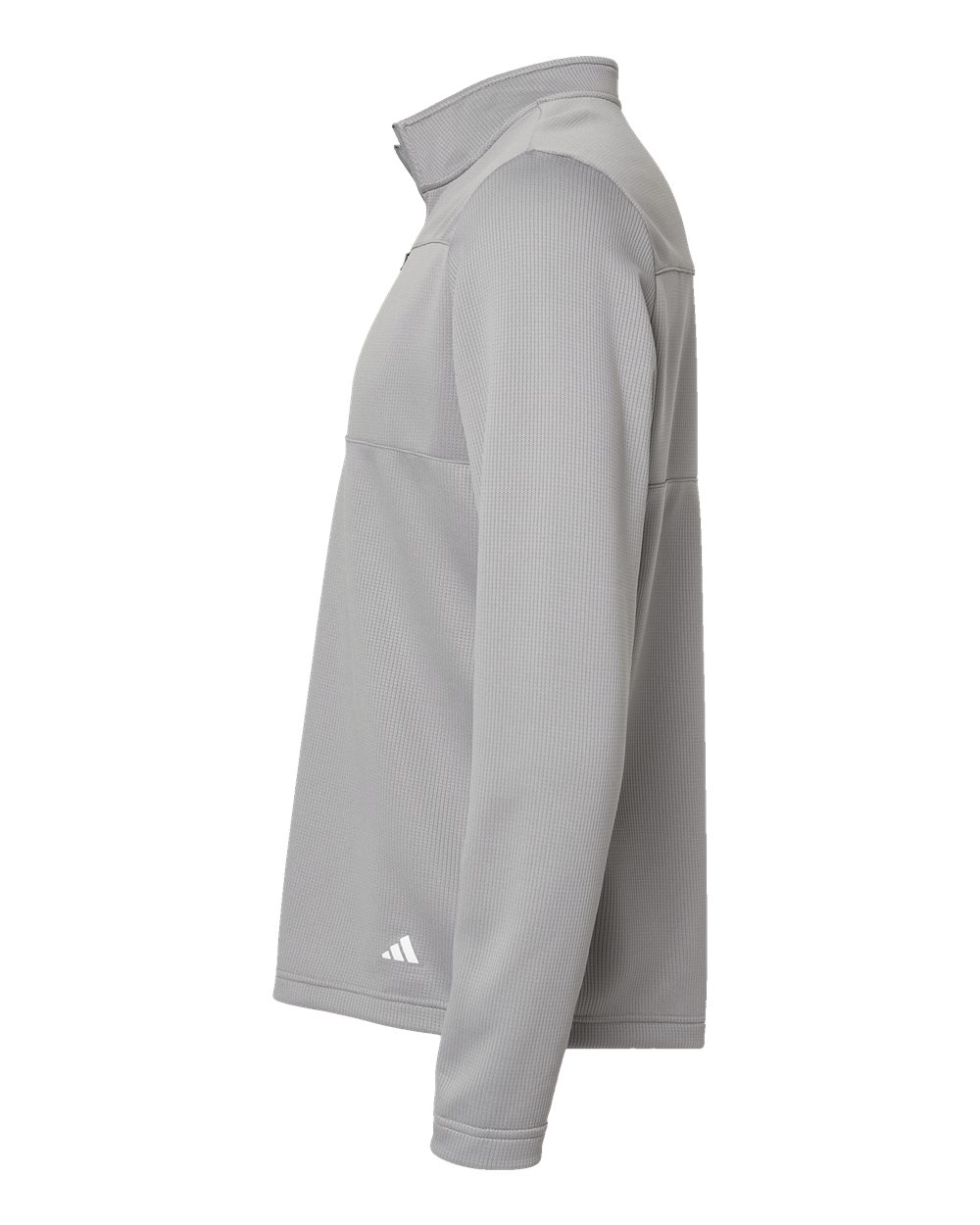 Adidas Men's 3-Stripes Double-Knit Quarter-Zip Pullover - A482 Grey Three- White