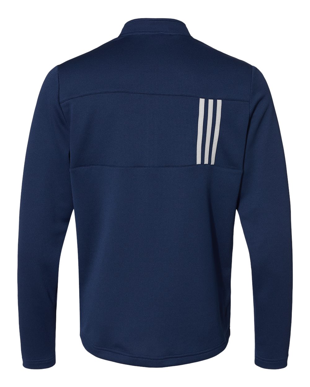 Adidas Men's 3-Stripes Double-Knit Quarter-Zip Pullover - A482 Team Navy Blue- Grey Two