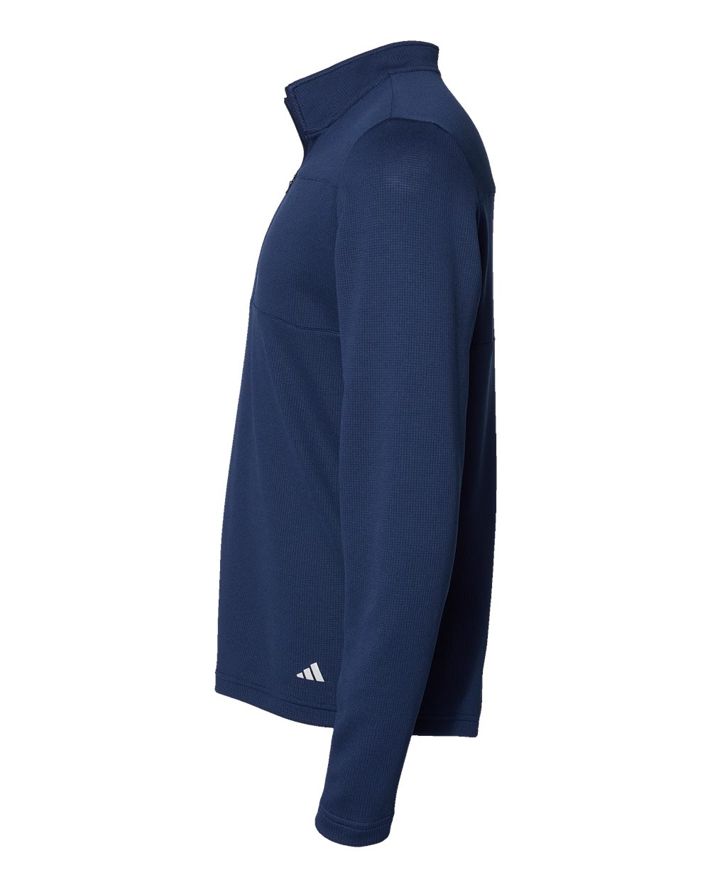 Adidas Men's 3-Stripes Double-Knit Quarter-Zip Pullover - A482 Team Navy Blue- Grey Two